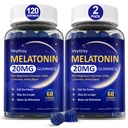 Melatonin 20mg Gummies for Adults - Max Strength Melatonin Gummy Supplement with Magnesium Glycinate, B6, B12, L-Theanine, GABA, & Herbs - Non-Habit Forming, Vegan, Natural Mixed Berry Flavor