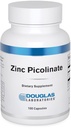 Laboratoires Douglas Picolinate de zinc - 50 mg de zinc - Pour le système immunitaire, les antioxydants et la peau - Supplément minéral tracé - 100 capsules