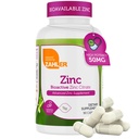 Zahler Zinc 50mg, Supporte la protection immunitaire et antioxydante, Cocher certifié, 90 Capsules