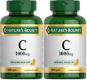 Nature's Bounty Vitamine C 1000mg, Supplément de soutien immunitaire, puissant antioxydant, 100 capsules (paquet de 2)