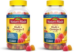 Nature Made Mens Multivitamin Gummies with Omega-3,Mens Gummy Multivitamins for Daily Nutritional Support,150 Gummy Vitamins and Minerals,75 Day Supply,(Pack of 2)
