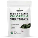 Earth Circle Organics Organic Chlorella Tablets 1000 Count | Pure Chlorella Pyrenoidosa | Broken Cell Wall for Better Nutrient Availability | Vegan, Kosher, Non-GMO | Whole Food Superfood | Pack of 1