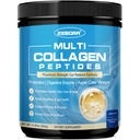 ZEBORA Multi Collagen Peptides Powder with Probiotic for Gut Health, Hydrolyzed Collagen with Digestive Enzymes, Prebiotics for Women, Support Digestive Health, Skin, Hair, Joints, Non-GMO,35 Servings