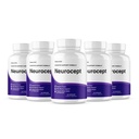(5 Pack) Neurocept Brain Supplement Capsules, Official Neuro cept Nootropic Focus Support, Neurocept Advanced Formula Brain & Memory Support, Neuro cept Pills Overall Health & Wellness (300 Capsules)