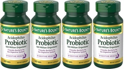 Nature's Bounty Probiotics Dietary Supplement, Supports Digestive and Intestinal Health, Probiotic Acidophilus, 120 Tablets, Pack of 4