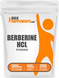 BulkSupplements.com Poudre Berberine HCl - Supplément Berberine, Poudre Berberine - Sans gluten, 500mg par portion, 100g (3.5 oz) (paquet de 1)