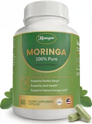 Moringa Capsules 800mg – Moringa Oleifera Leaf Powder Superfood Herbal Supplement for Natural Energy, Immune, Antioxidant & Detox Support – Vegan, Non-GMO, 60 Veg Capsules