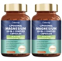 2 Pack 29-in-1 Liposomal 18 Active Types Magnesium Complex 1400MG Capsule,L-Threonate Glycinate Malate etc,Mild & Efficient,Extra Vitamin B6 B12 D3K2 & CoQ10, Relaxation Nerve* & Hert* Support