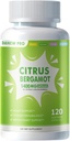 Organic Citrus Bergamot 1400mg, 120 Capsules -Citrus Bergamia - Huiles essentielles et bioflavonoïdes d'agrumes - Suppléments de santé cardiovasculaire naturels pour les femmes et les hommes - Pills non OGM