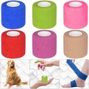 6 Pack 2 Inches Self Adhesive Bandage Wrap Breathable Cohesive Bandage Elastic Tape for Pets, Athletic, Sports, Wrist, Knee, Ankle(5 Yards Per Roll, Mixed Colors)