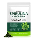 Tiuedu Spiruline Chlorella Softgels 300 Capsules, 17 en 1 Mélange de nutriments verts Spiruline Chlorella Softgels,Rich dans les protéines végétales, Vitamines, Chlorophylle, Facile à prendre Softgel