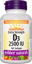 Webber Naturals Vitamin D3 Extra Strength 2,500 IU, 140 Softgels