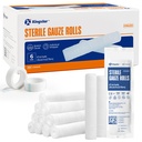 Sterile Gauze Rolls, 6" x 4.1 Yards, Conforming Stretch Gauze Bandage, Pack of 6, Firm Support for Dressings and Splints, Latex-Free First Aid Supplies Individually Wrapped with Bonus Tape