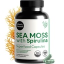 Atlantic Naturals Sea Moss with Spirulina Superfood Capsules - Multivitamin Supplement Supports Healthy Iron and Immune Health, Alternative to Seamoss Gel and Powder - Irish Sea Moss Capsules (120 ct)