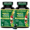 Life's Fortune Whole Food Multivitamin & Mineral Supplement for Men & Women – Energy Support Vitamins for Immune, Brain & Metabolism Support – Iron Free, Vegetarian Tablets, 180 Count (2 Pack)