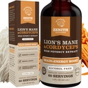 Lion’s Mane & Cordyceps Supplement – Brain & Energy Support – Focus, Memory, Clarity, Immunity – Vegan, Alcohol-Free Tincture – Up-to 2-Month Supply, 2 fl oz