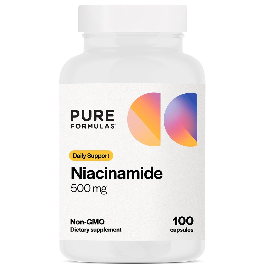PureFormulas Niacinamide 500mg - Skin & Energy Support