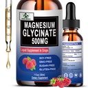 Pure Magnesium Glycinate | Liquid Magnesium Supplement 500mg for Sleep, Nerve, Bone and Heart Health | Vegan Glycinate Mag Liquid Drops 6X High Absorption | Non-GMO, Gluten-Free | 30 Servings