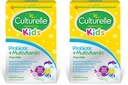 Culturelle Kids Probiotique + Complete Multivitamin Chewable for Kids,Age 3+,Santé Digestive,Santé Orale &Immune Soutien-avec 11 Vitamines et Minéraux, incluant Vitamine C,D3-&Zinc,30 Compte (paquet de 2)