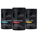 Sports Research® Stress Support Pack - Pure Saffron Supplement, 30 mg + Double Strength L-Theanine Supplement + Vitamin D3 + K2 5000 IU