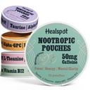 Pochettes de caféine nootropique, Pochettes d'énergie avec 50mg de caféine.