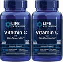 Extension de vie Vitamine C et Bio-Quercetin®, Supplément santé cardio-vasculaire,Support immunitaire,Highly absorbable,quercetin,Vitamine C,Sans gluten,Non-OGM,Végétarien,250 comprimés,(paquet de 2)