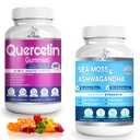 BioVitalica Sea Moss Ashwagandha & Quercetin Gummies (Bundle) with Bromelain Vitamin C and Zinc & Elderberry + Vitamin D3-5 in 1 Immune Support