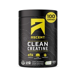 Poudre monohydratée de créatine pure ascension - 5G par portion, supplément de créatine créapure - non aromatisé, 100 portions