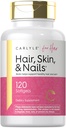 Carlyle peau et ongles vitamine 120 Softgels de la formule de beauté supplément avec biotine et collagène zinc, vitamine A, B6, C et E