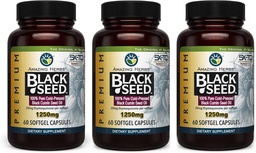 Amazing Herbs Premium Black Seed Oil Capsules - High Potency, Cold Pressed Nigella Sativa Aids in Digestive Health, Immune Support & Brain Function - 60 Count, 1250mg (Pack of 3)