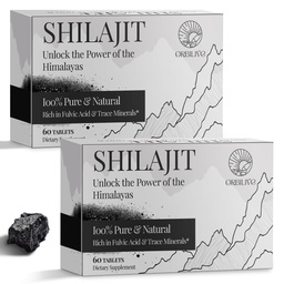Comprimés Shilajit 1000 MG, 100% Himalayan Organic, Supplément Shilajit Riche en Acid Fulvic et 85+ Trace Minerals pour les hommes et les femmes, Energy & Immune System, 120 Compte