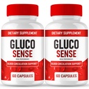 GlucoSense Capsules, Official GlucoSense Pills Advanced Blood Formula Supplement - Maximum Strength, All Natural Healthy Circulation & Stable Levels, Advanced Gluco Sense Health Reviews (2 Pack)