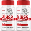 (2 Pack) Gluco Advance Capsules, Gluco Advanced Blood Support Supplement GlucoAdvance Pills for Joints, GlucoseAdvance Premium Blend Flow Balance All Natural Formula Overall Health Wellness (120 Ct)