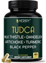 Herbpy 6in1 TUDCA Supplement - TUDCA 250mg with Milk Thistle, Dandelion Root, Artichoke & Turmeric Curcumin & Black Pepper Extract 10:1 | 60 Vegan Capsules for 2-Month Supply
