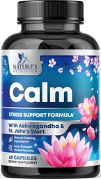 Support naturel pour calme, détente et détente - Ashwagandha, GABA, Magnésium, L-Theanine et plus - Focus naturel, énergie et protection immunitaire - Nature's Non-OGM, végétalien, sans gluten, mis en bouteille aux États-Unis - 120 Capsules