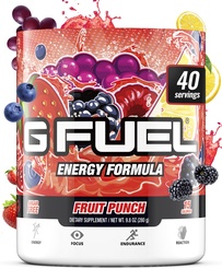 G Fuel Fruit Punch Energy Drink Powder, Pre Workout Caffeine Mix for Gaming, Sugar Free Focus Amino, Vitamin + Antioxidants, 9.9oz (Fruit Punch, 40 Servings)