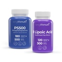 LongLifeNutri Phosphatidylserine 500 mg + R-Alpha Lipoic Acid 300 mg Bundle - 180 + 120 Vegetarian Capsules, 3-4 Month Supply, Memory Strengthening, Focus & Metabollic Function, Made in USA