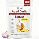 ELARE Aged Garlic Extract Capsules 7500 Odorless - 300 Count, Garlic Supplement, 2-Year Matured - for Heart & Immune Support, Non-GMO, Gluten-Free