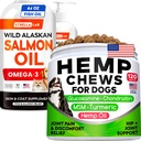 StrellaLab Salmon Oil 64 Oz (2-Pack) + Hemp Chews Bundle – Omega 3 for Skin, Coat & Itch Relief + Glucosamine, Hemp, MSM & Turmeric for Joint Pain & Mobility – EPA & DHA – Wild Alaskan Salmon Oil