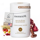 momentM Revitalize Skin Hydration Supplement, Vegan Collagen Alternative with Ceramosides & Astaxanthin - Hyaluronic Acid Supplements for Anti-Aging, Wrinkles & Fine Lines, 60 Hyaluronic Acid Capsules