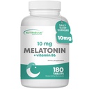 NutraBulk Melatonin Tablets – Quick Release Natural Nighttime Sleep Aid for Adults and Kids. (180 Tablets)
