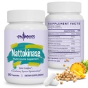Nattokinase 10000FU, Nattokinase Supplement Organic, Serrapeptase, Bromelain, Curcumin, Vitamin E & Ginseng, Movement Comfort, 180 Capsules