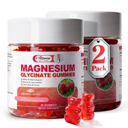 2pack Magnesium Glycinate Gummies 600mg,Magnesium Gummies Sleep & Calm