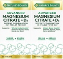 Nature's Bounty Advanced Vitamin D3 with Magnesium Citrate Immune Formula, Supports Immune and Bone Health, 90 Tablets (Pack of 2)