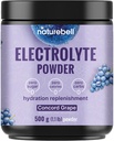 NatureBell Electrolytes Powder No Sugar, 500g (76 Servings) | Keto Fast Hydration Powder, Carnivore-Friendly Electrolyte – 1,000mg High Potassium, Minerals, & Coconut Water – Concord Grape Flavor