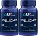 Prolongation de la durée de vie Deux fois par jour, supplément multivitamines et minéraux - vitamines, minéraux, extraits végétaux, quercetine, folate 5-MTHF et plus - sans gluten - non-OGM - 120 comprimés (paquet de 2)