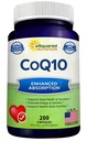 aSquared Nutrition CoQ10 (400mg Max Strength, 200 Capsules) - Haute absorption Vegan Coenzyme Q10 poudre - supplément d'ubiquinone pilules, extra antioxydant CO Q-10 comprimés de vitamine Coq 10 400 mg