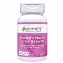 EZ Melts Women's Multi + Hair Growth - Daily Multivitamin for Women - Supports Healthy Energy Levels & Reduced Hair Shedding - Non-GMO & Vegan - Peach - 60 Dissolvable Tablets (30 Servings)