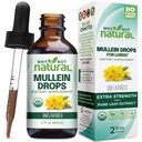 USDA Organic Mullein Drops for Lungs - Leaf Extract Tincture Supplement