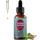 Thyroid Support Liquid Drops with Iodine, Selenium, Zinc, L-Tyrosine & Ashwagandha – 120mL (4 fl. oz.) for Hormone Balance, Energy & Metabolism Support